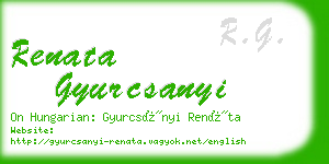 renata gyurcsanyi business card